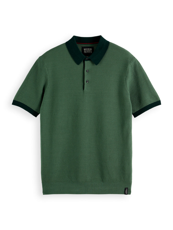 Scotch & Soda Structured Knitted Polo in Sage Green | Buster McGee