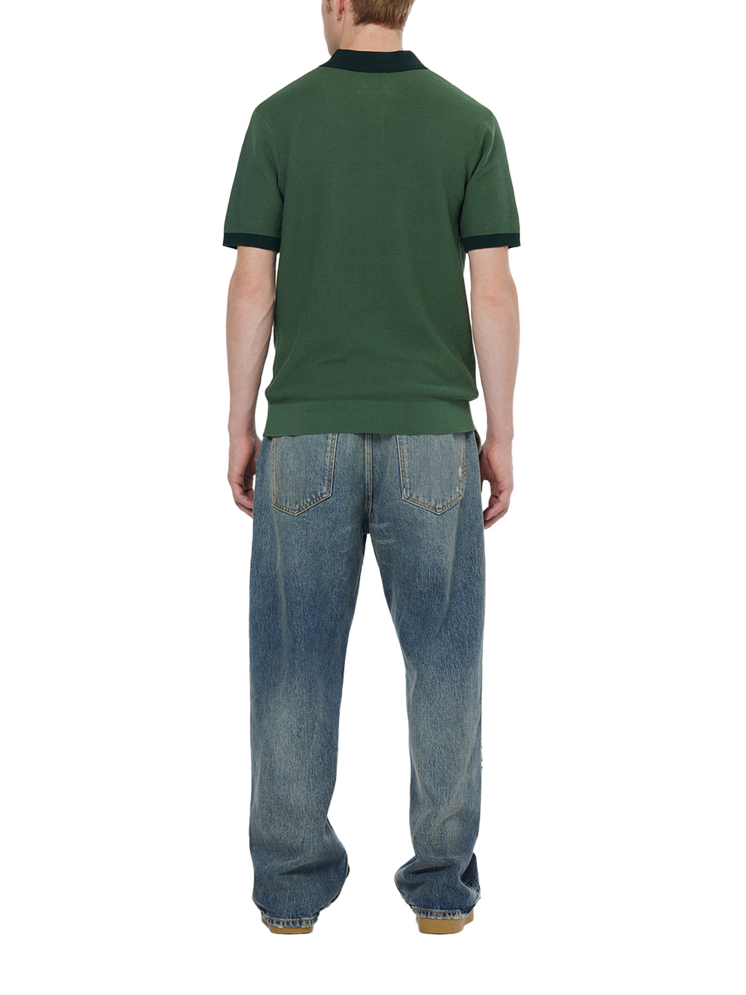 Scotch & Soda Structured Knitted Polo in Sage Green | Buster McGee