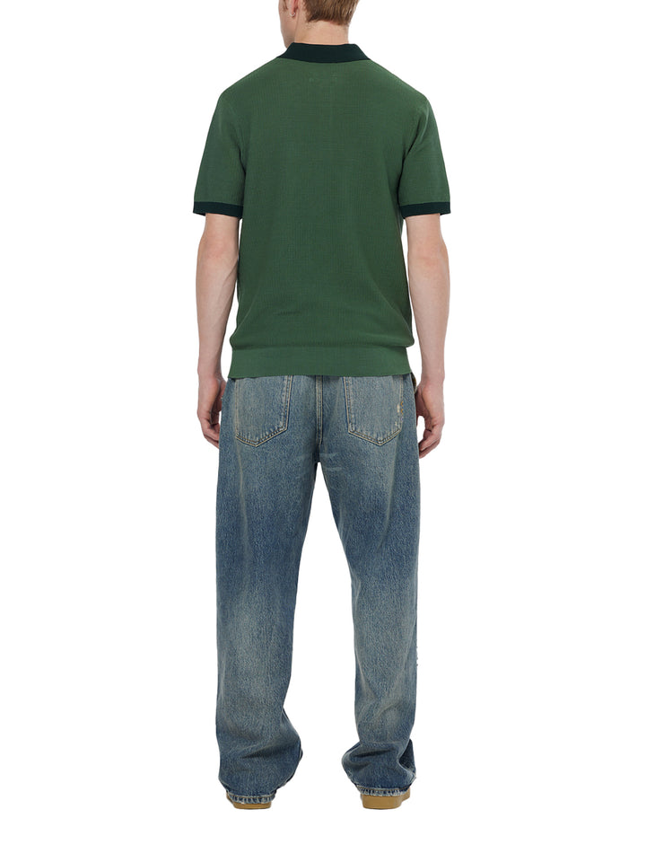 Scotch & Soda Structured Knitted Polo in Sage Green | Buster McGee