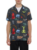 Printed Viscose SS Shirt with Park Green All-Over Print | Buster McGee
