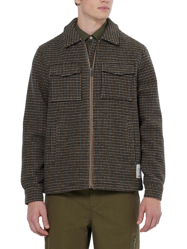 Wool-Blend Regular Fit Jacket Black Spring Blue Check | Buster McGee