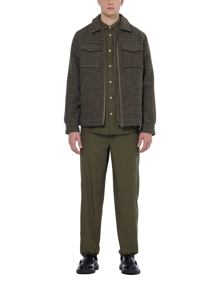 Wool-Blend Regular Fit Jacket Black Spring Blue Check | Buster McGee