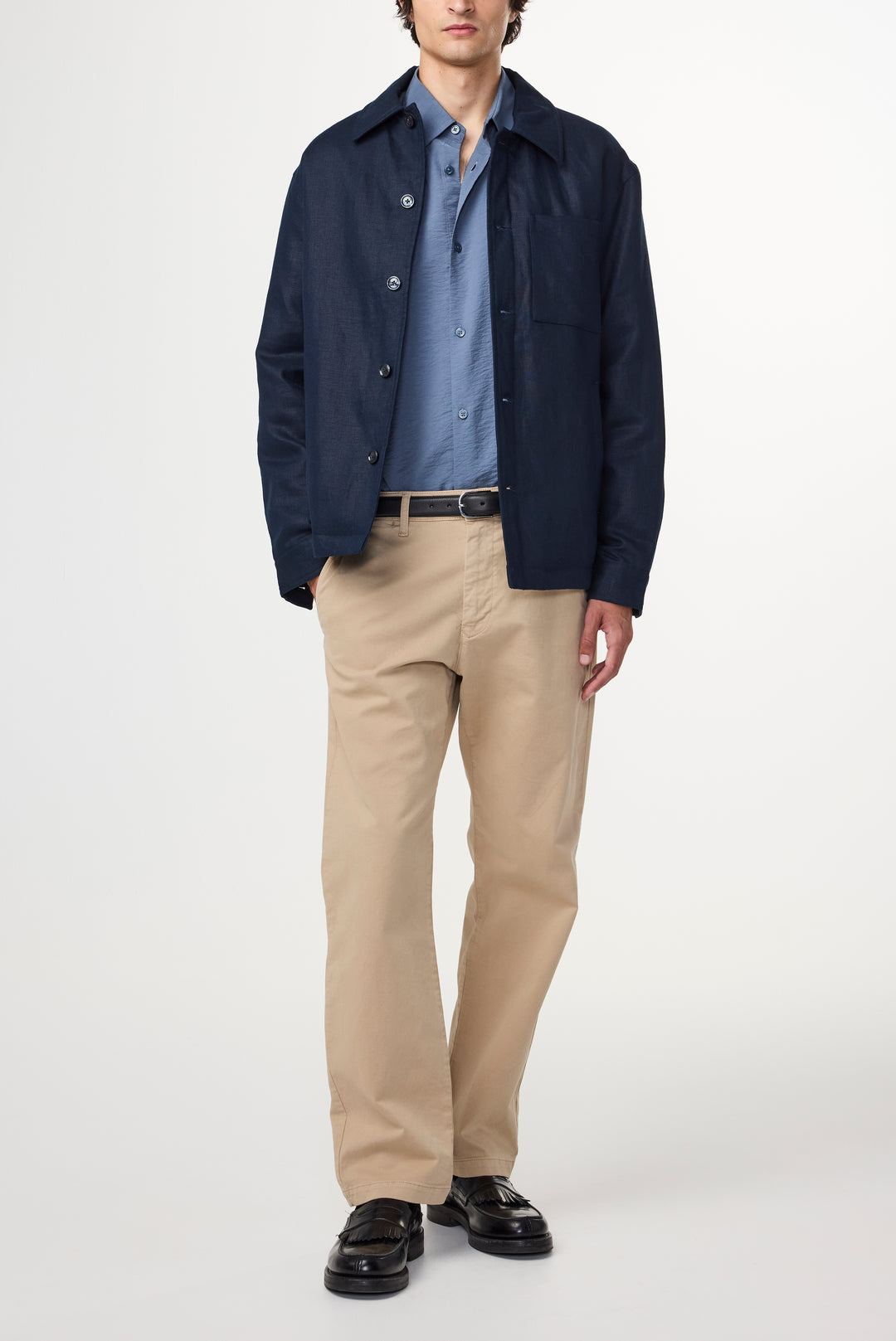 NN07 Cafu 1454 Linen Jacket in Navy Blue | Buster McGee