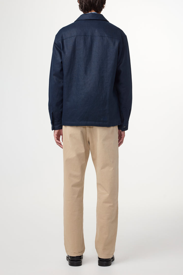 NN07 Cafu 1454 Linen Jacket in Navy Blue | Buster McGee
