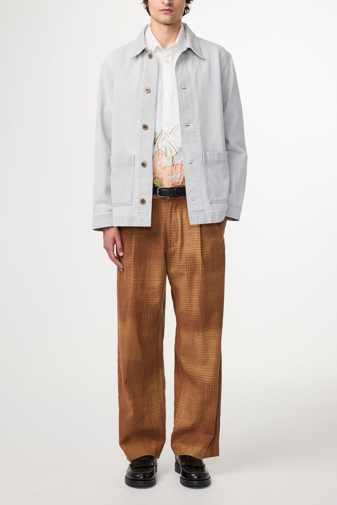 NN07 Ollie 1882 Overshirt in Light Grey Denim | Buster McGee