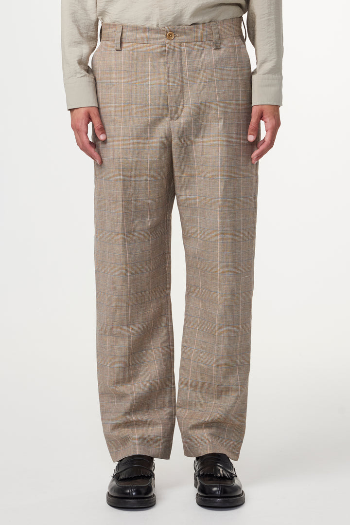 NN07 Paw 1918 Relaxed Fit Pant in Brown Check