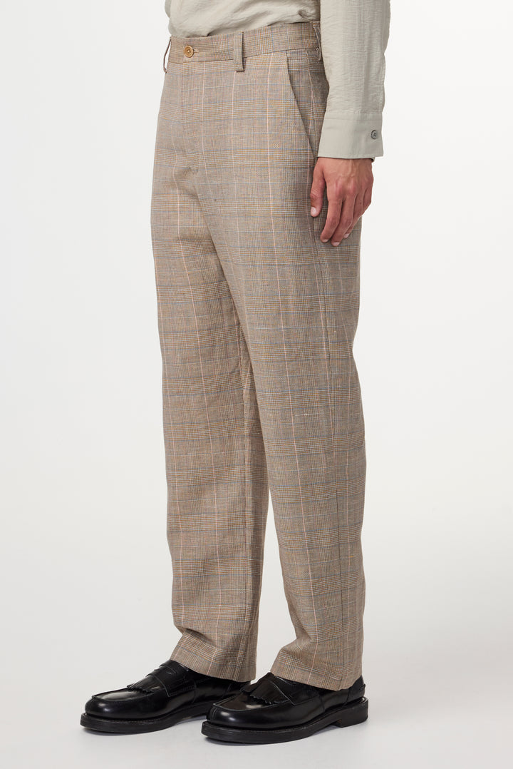 NN07 Paw 1918 Relaxed Fit Pant in Brown Check
