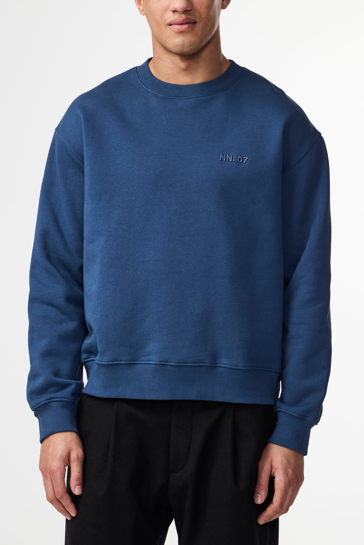 NN07 David 3014 Crewneck Sweatshirt in Denim Blue | Buster McGee