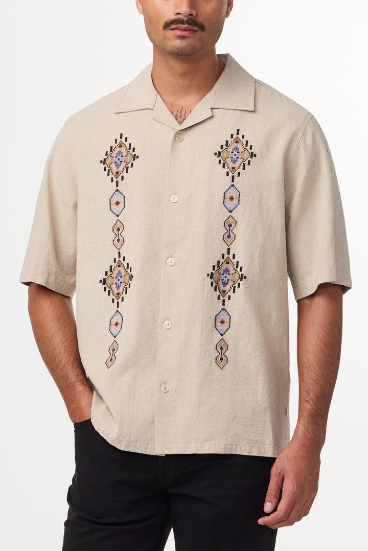 NN07 Ole SS Shirt 5396 in Oatmeal | Buster McGee