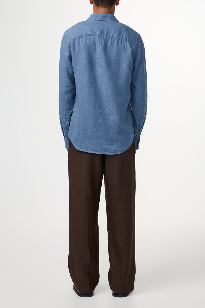 NN07 Enzo 5708 Long sleeve Linen Shirt in Bering Sea | Buster McGee