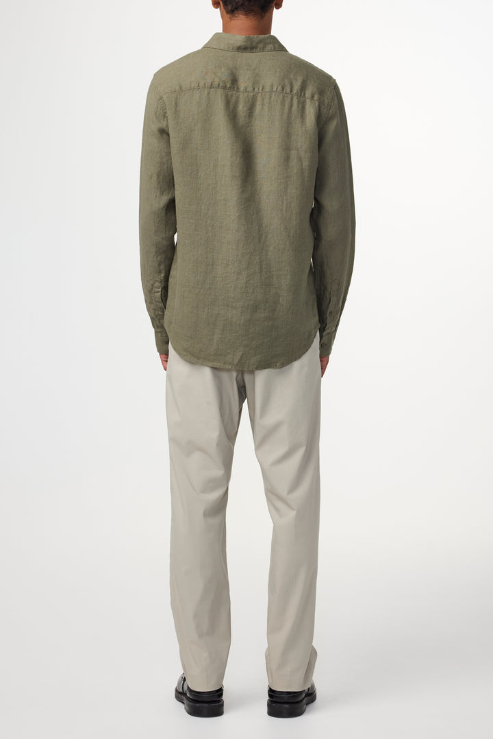 NN07 Enzo 5708 Long sleeve Linen Shirt in Capers | Buster McGee
