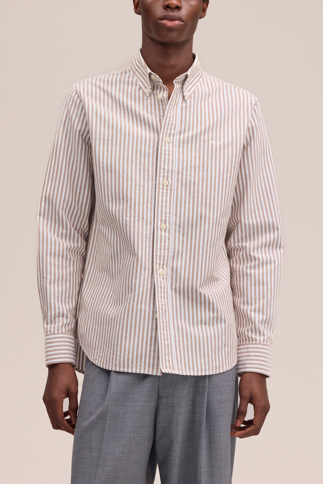 NN07 Colby BD 5910 Longsleeve Shirt in Terracotta Stripe