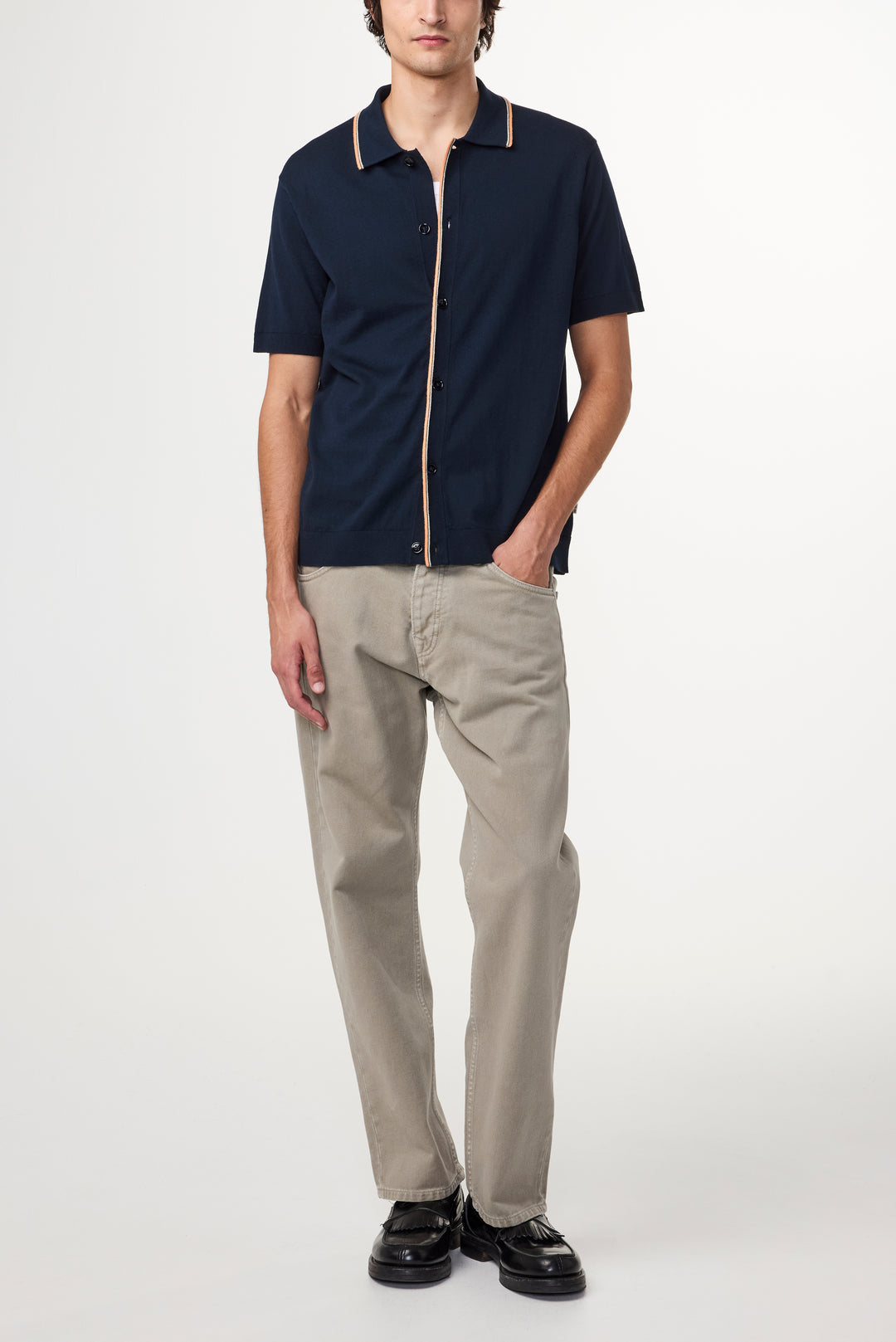 NN07 Nolan 6561 SS Knitted Polo in Navy Blue