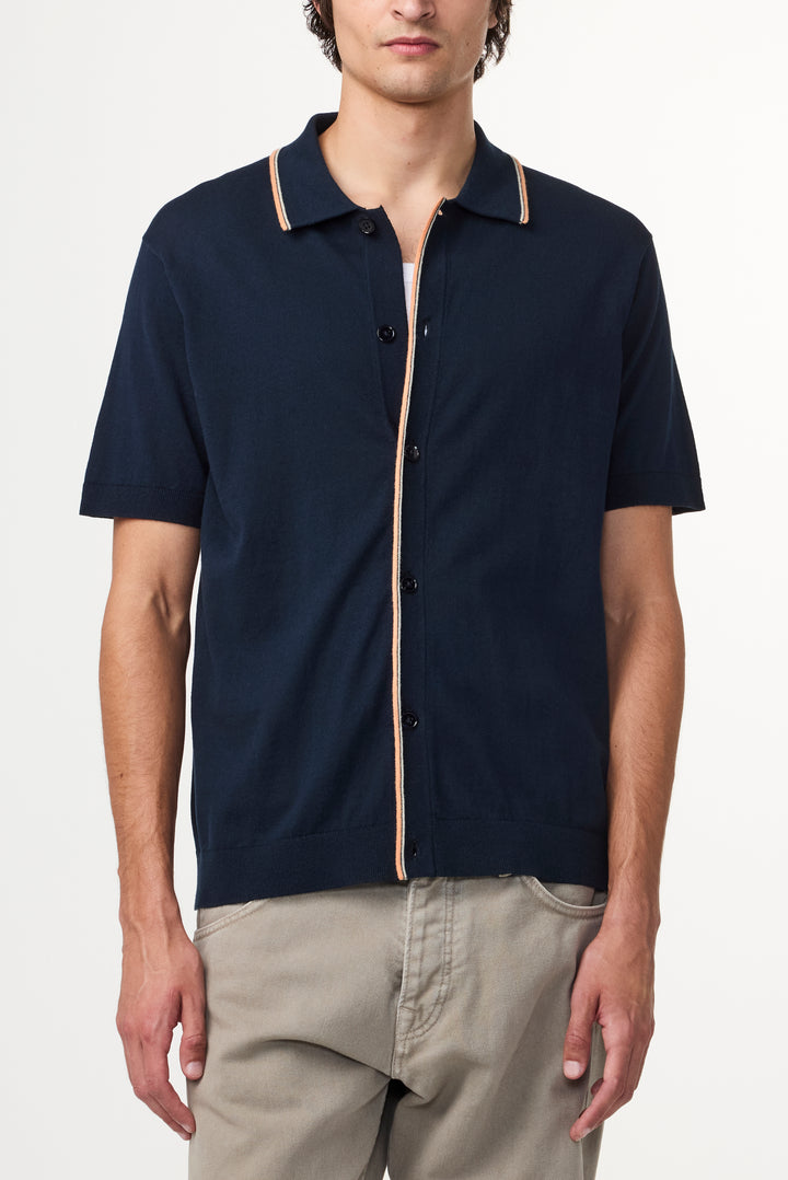 NN07 Nolan 6561 SS Knitted Polo in Navy Blue