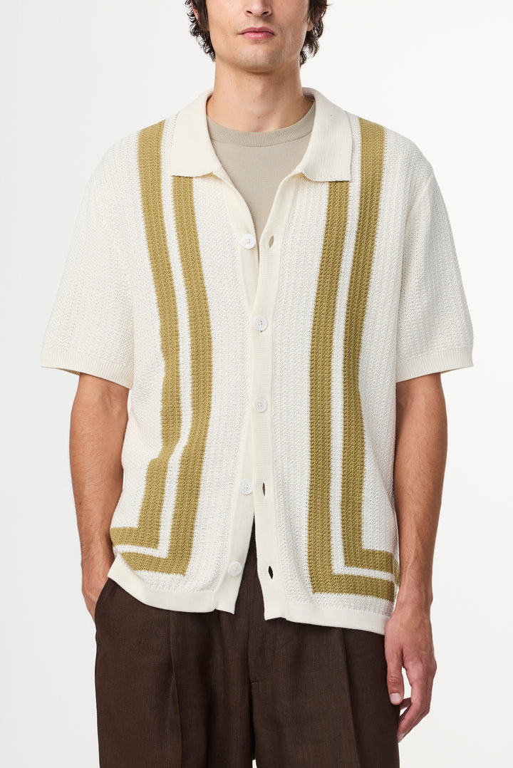 NN07 Ares 6636 Knitted Shirt in Ivory | Buster McGee