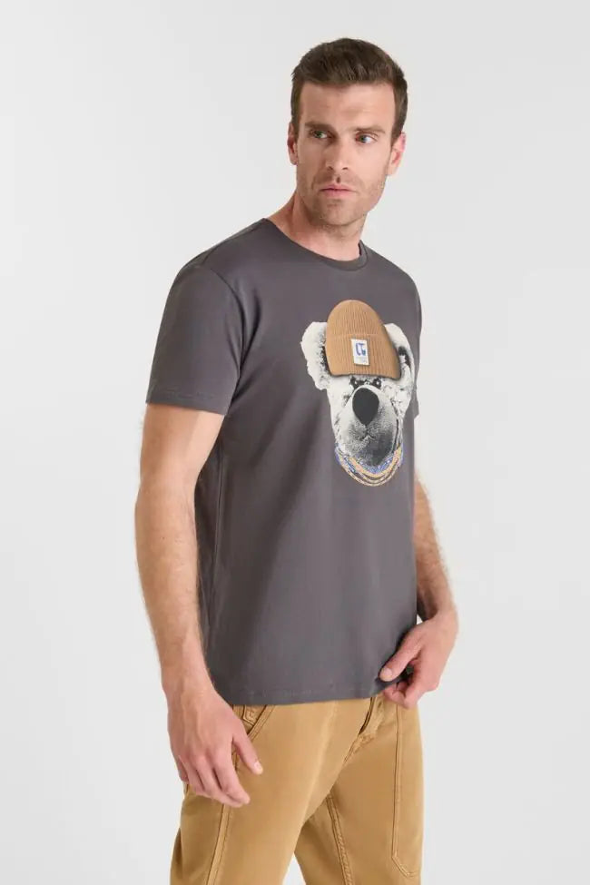 Le Temps des Cerises Astor Printed Tee in Metal | Buster McGee