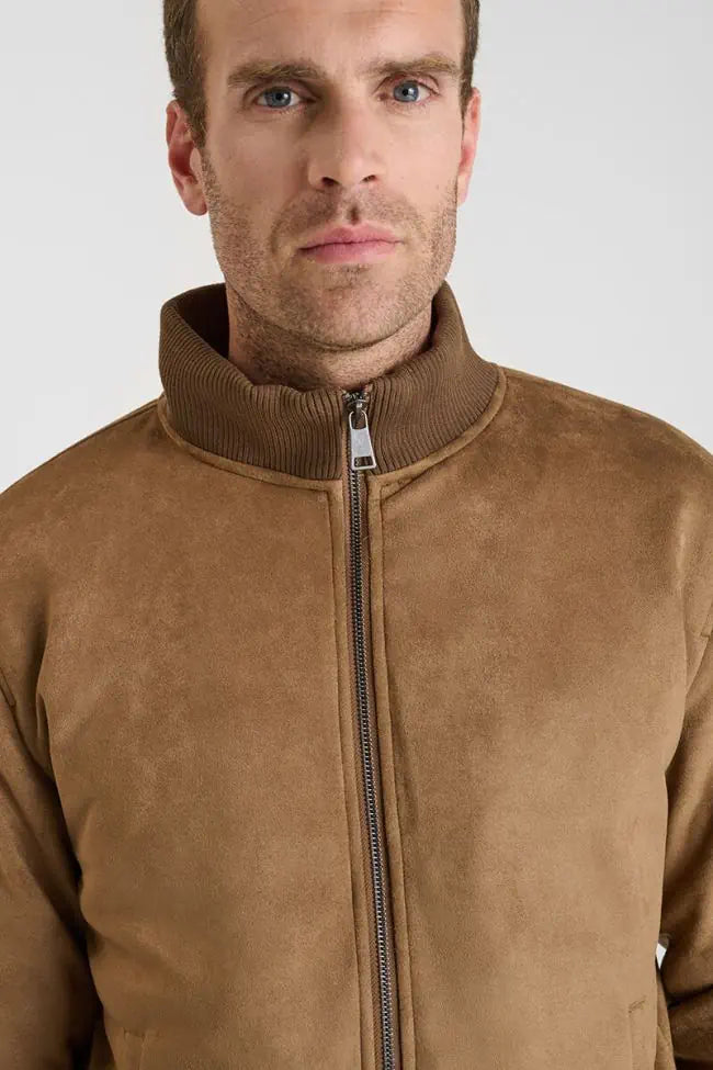 Le Temps des Cerises Clayton Suede Effect Bomber Jacket in Cord