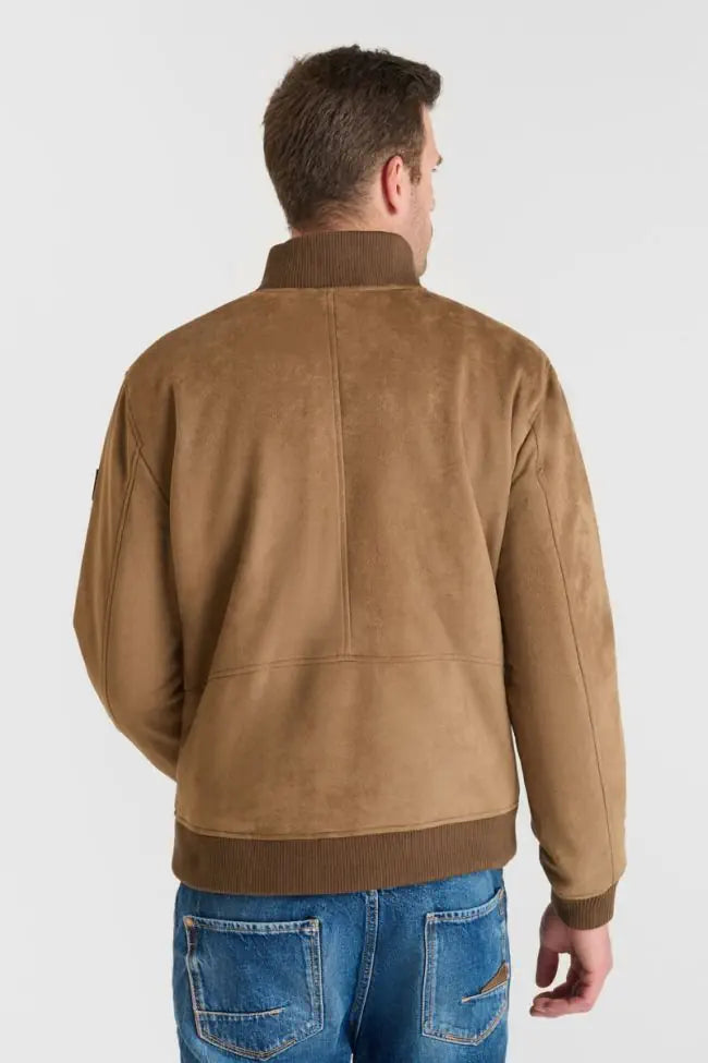 Clayton Suede Effect Bomber Jacket in Cord