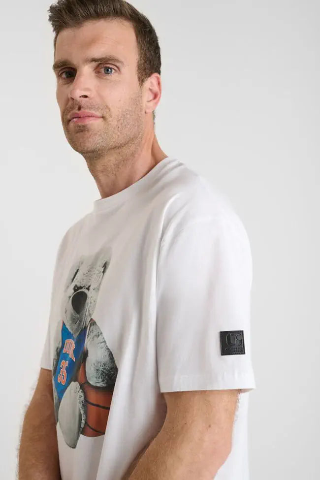 Doakes Printed Tee in White