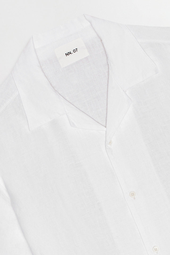 NN07 Julio SS NO PKT 5706 Linen Shirt in White | Buster McGee