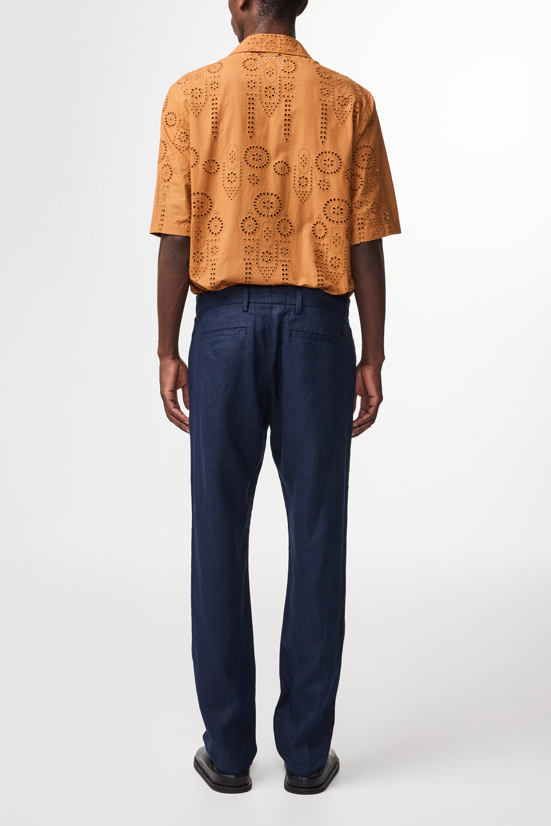 NN07 Theo 1454 Linen Pant in Navy Blue | Buster McGee