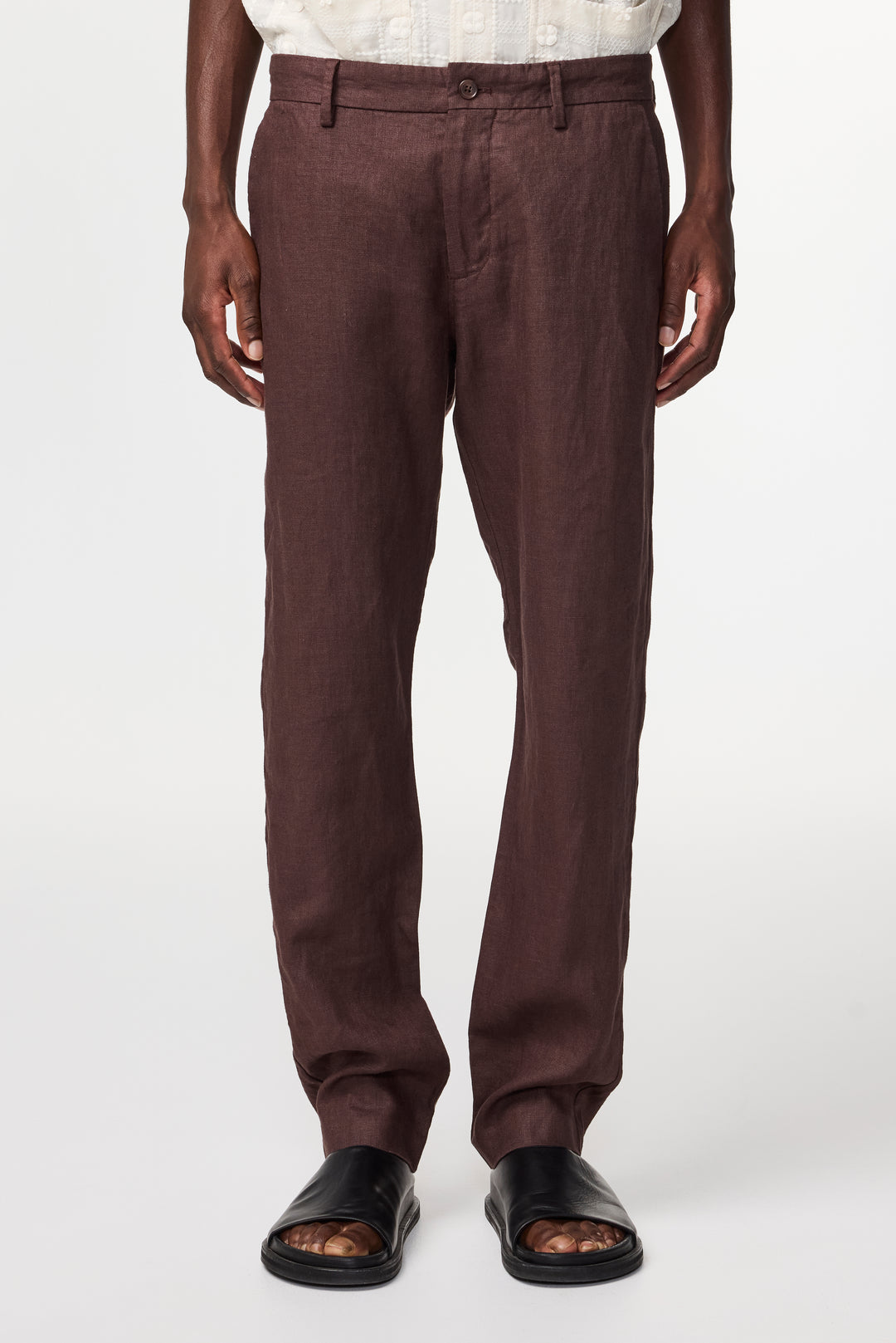 NN07 Theo 1454 Linen Pant in Coffee | Buster McGee