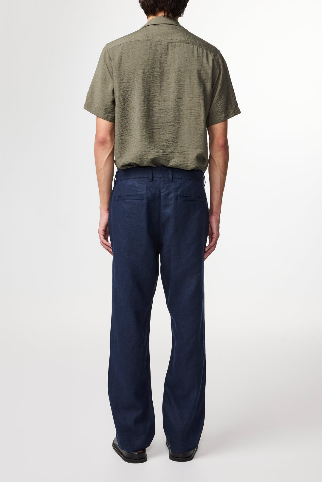 NN07 Aden 1454 Linen Pant in Navy Blue