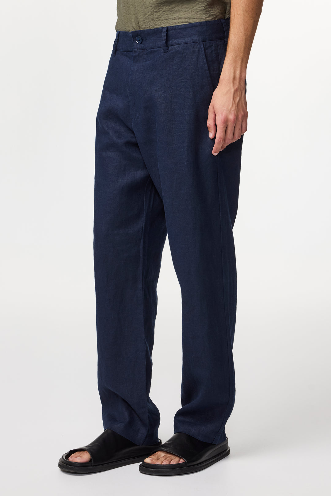 NN07 Aden 1454 Linen Pant in Navy Blue | Buster McGee