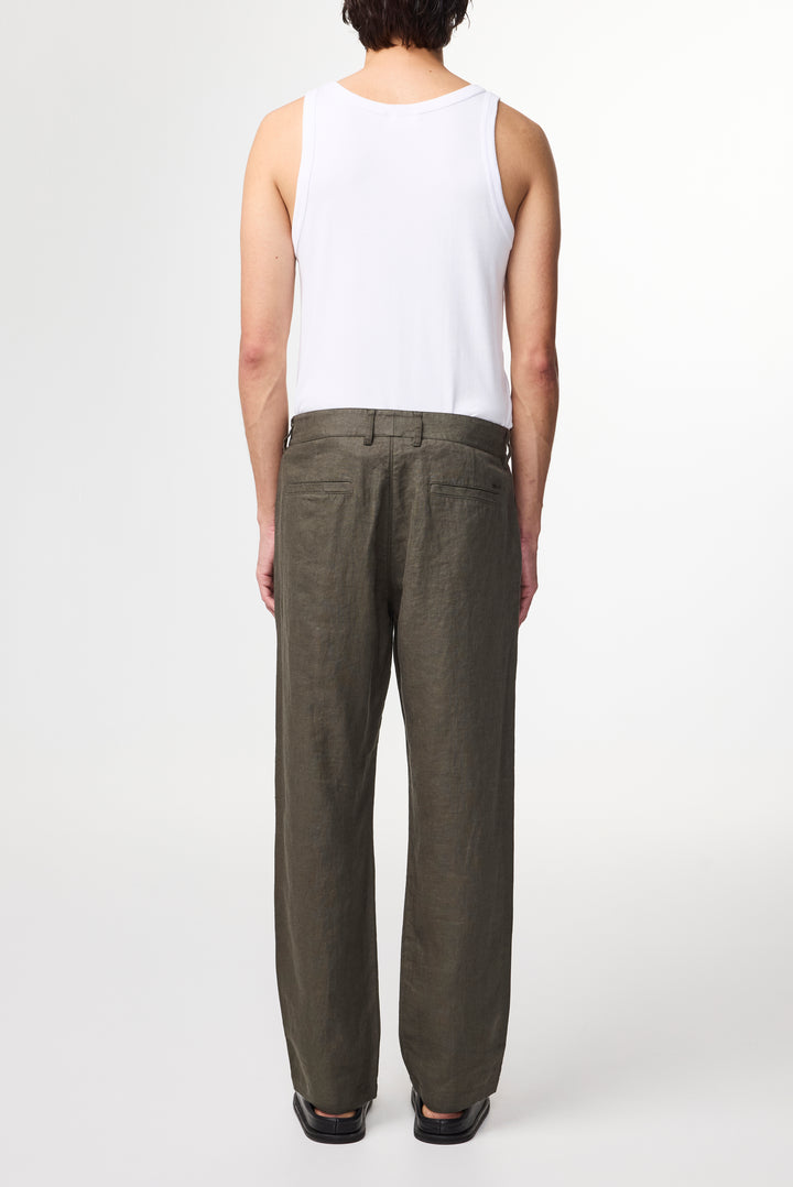 NN07 Aden 1454 Linen Pant in Croc Green | Buster McGee