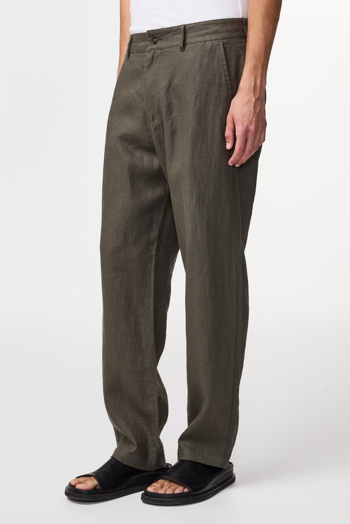 NN07 Aden 1454 Linen Pant in Croc Green | Buster McGee