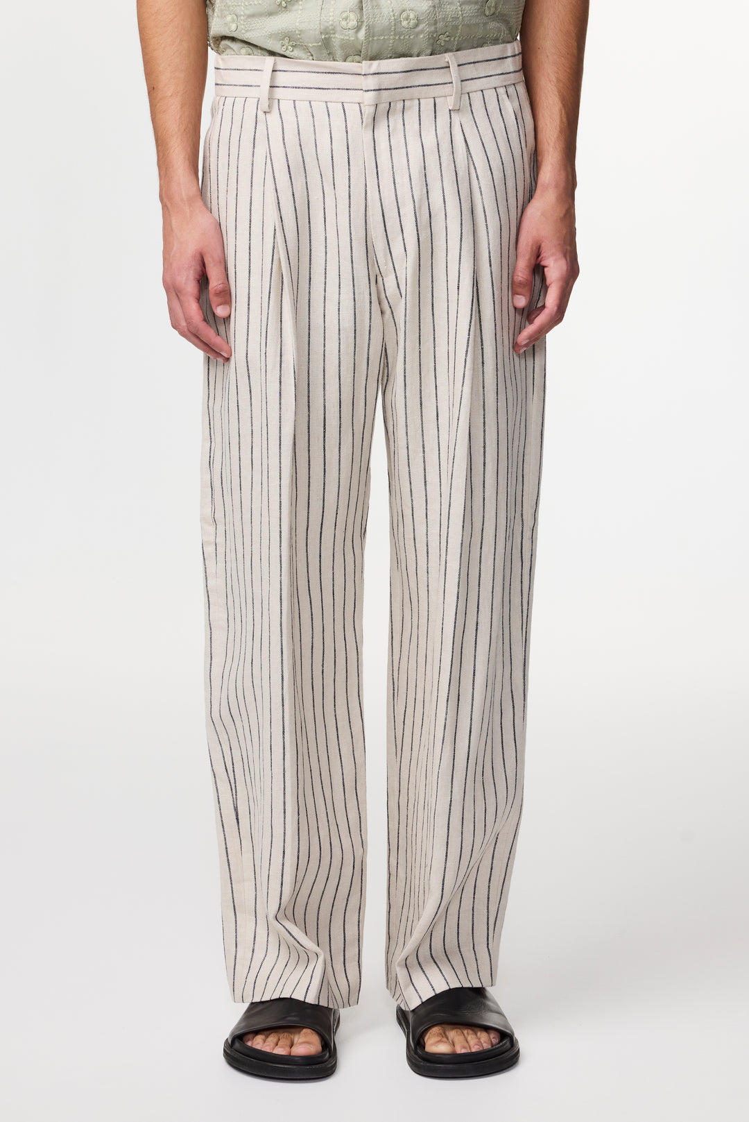 NN07 Kay 1455 Relaxed Linen Pant in Oat Stripe | Buster McGee