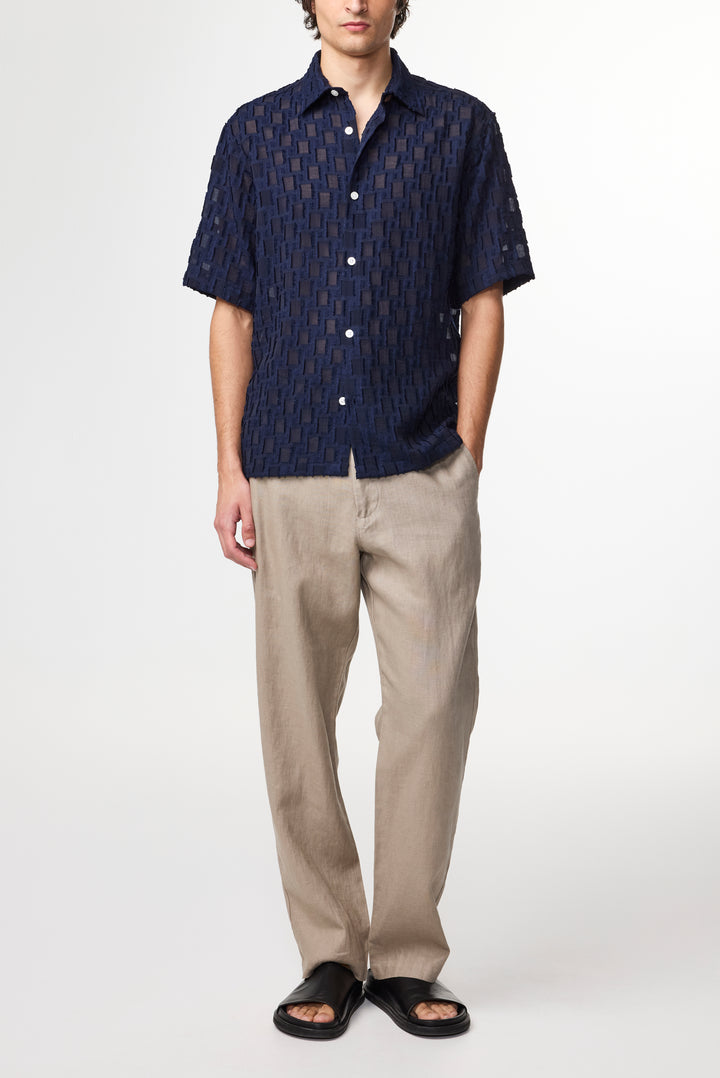 NN07 Freddy SS NO PKT 5025 Shirt in Navy Blue | Buster McGee