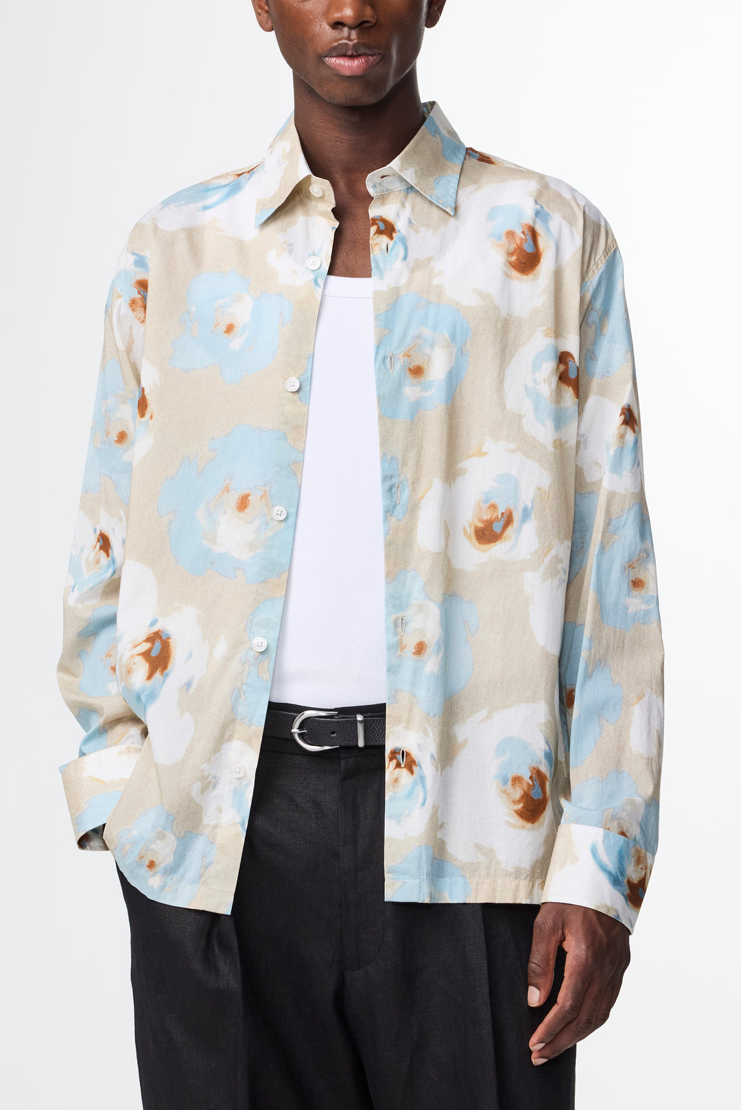 NN07 Freddy SS NO PKT 5733 Shirt in Blue Print | Buster McGee