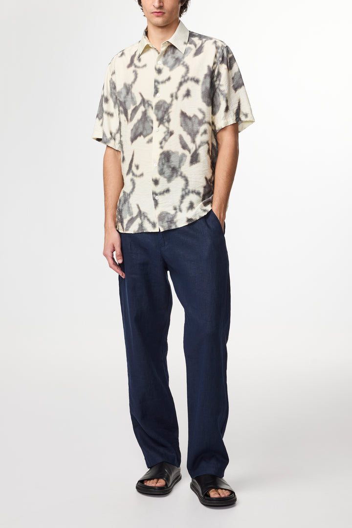 NN07 Freddy SS NO PKT 5971 Shirt in Ecru Print | Buster McGee