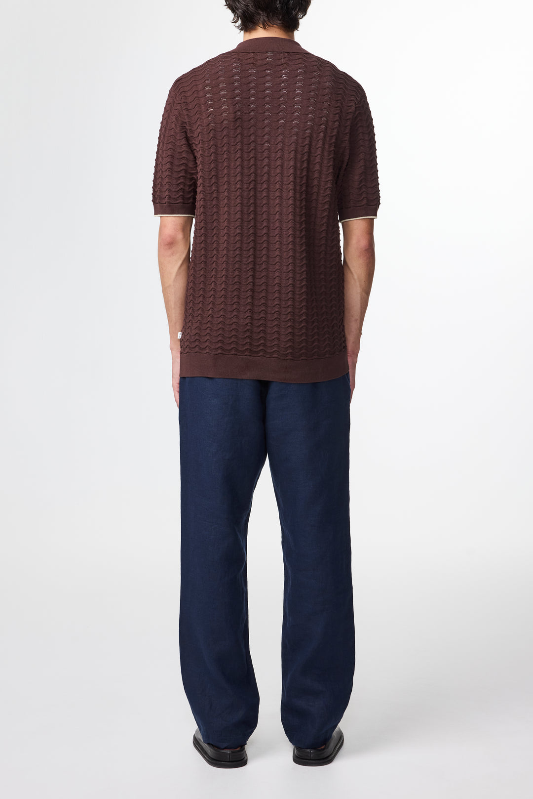 NN07 Gustav 6636 Full Zip Polo in Coffee