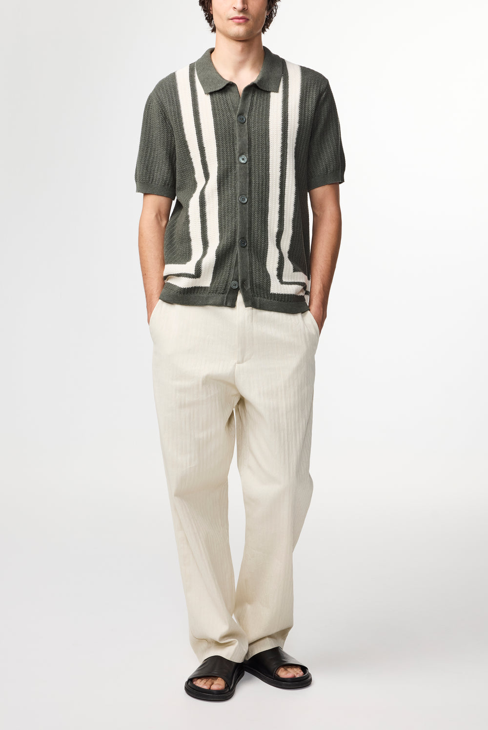 NN07 Ares 6636 Knitted Shirt in Croc Green | Buster McGee