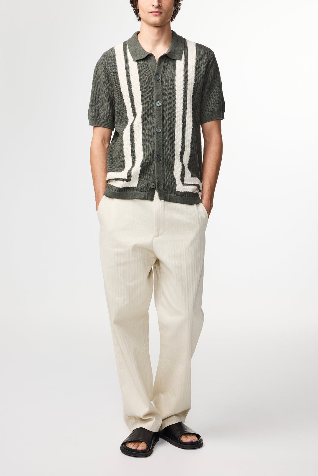 NN07 Ares 6636 Knitted Shirt in Croc Green | Buster McGee