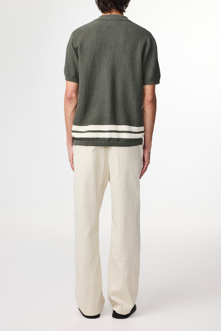 NN07 Ares 6636 Knitted Shirt in Croc Green