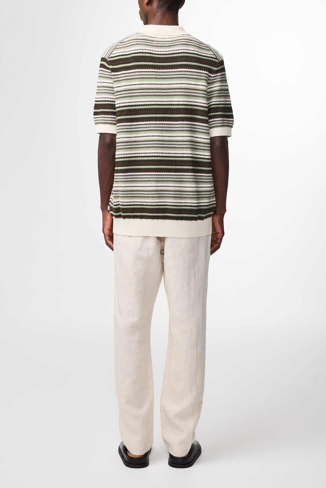 NN07 Nolan Polo Cardigan 6686 in Green Stripe