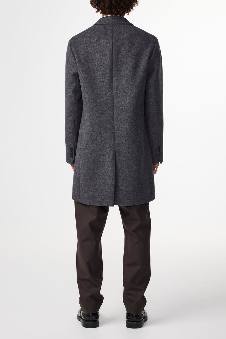 NN07 Austin Wool-Blend Coat 8225 in Grey Melange | Buster McGee