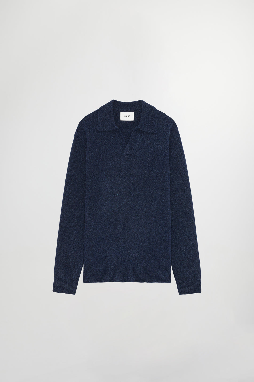 NN07 Hope 6683 LS Boucle Knit Polo in Navy Blue | Buster McGee