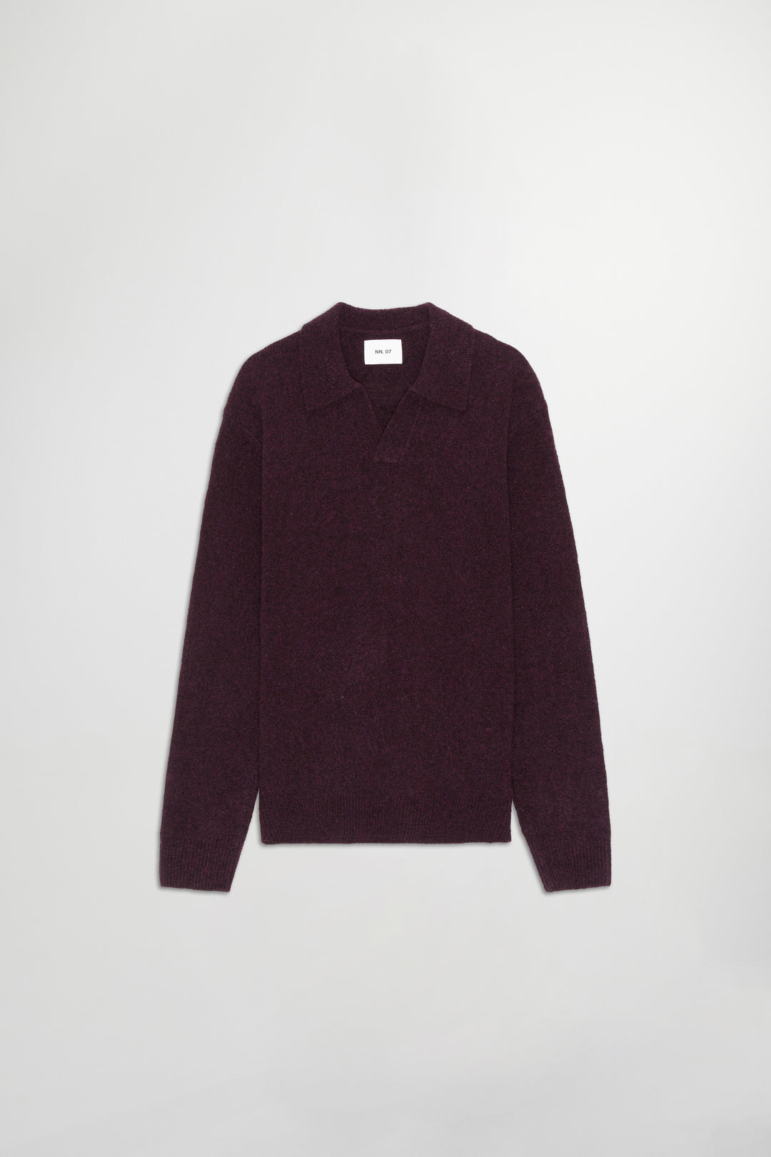 NN07 Hope 6683 LS Boucle Knit Polo in Wine Red | Buster McGee