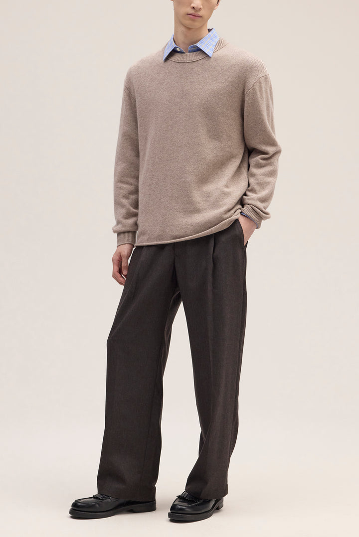 NN07 Frederick 60020 Cashmere Crewneck Sweater in Desert Khaki