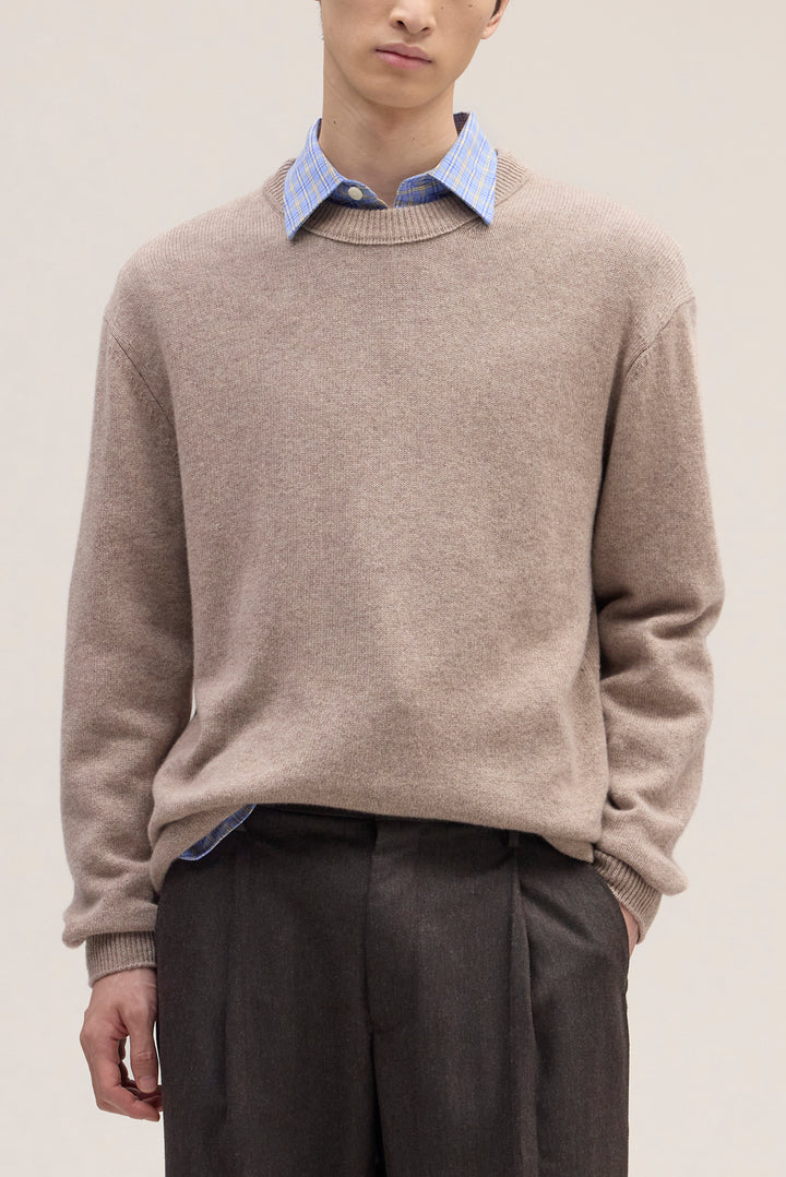 NN07 Frederick 60020 Cashmere Crewneck Sweater in Desert Khaki