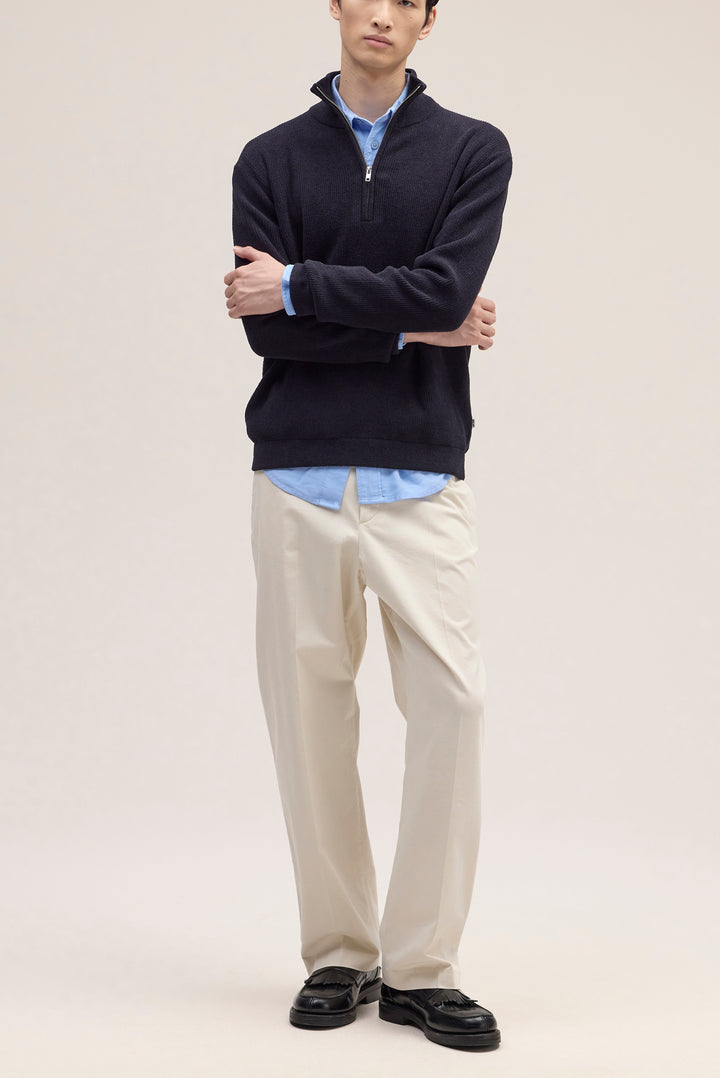NN07 Danny 6429 Half Zip Sweater in Navy Blue | Buster McGee