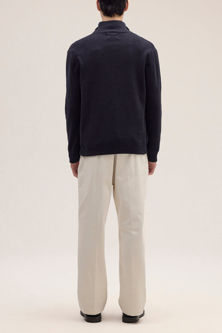 NN07 Danny 6429 Half Zip Sweater in Navy Blue | Buster McGee