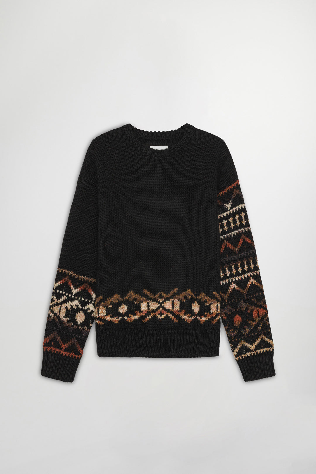 NN07 Emil 60032 Crewneck Wool Blend Sweater in Black | Buster McGee