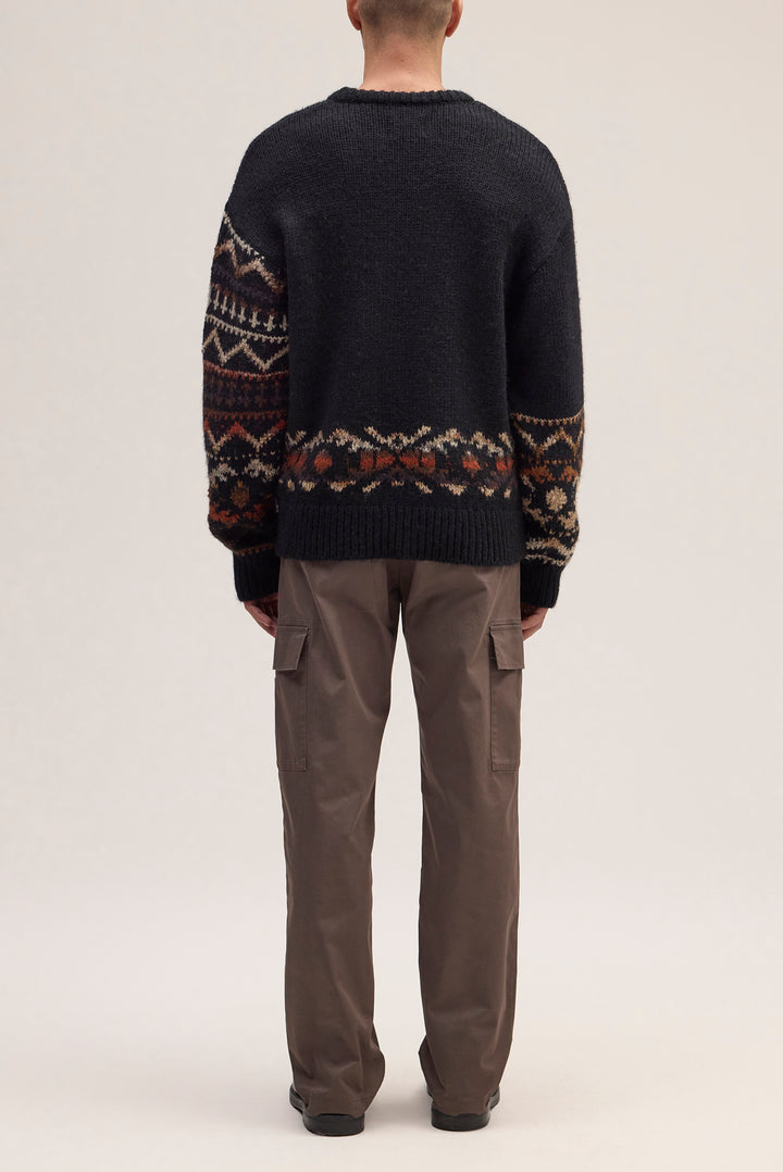 NN07 Emil 60032 Crewneck Wool Blend Sweater in Black | Buster McGee