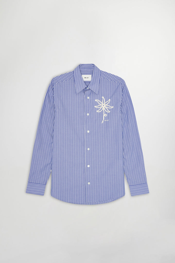 NN07 Quinsy 5322 Long Sleeve Shirt in Blue Stripe | Buster McGee