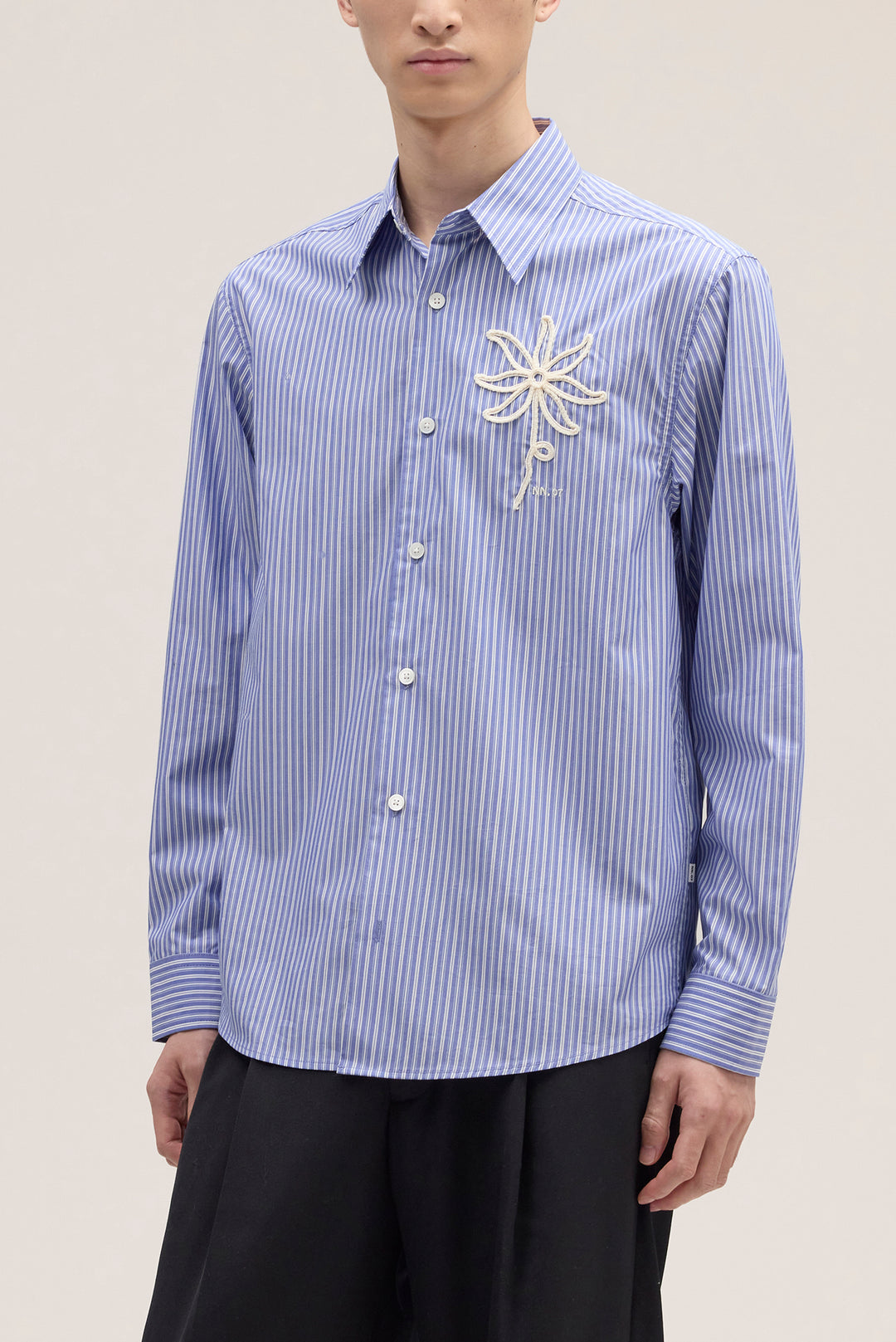 NN07 Quinsy 5322 Long Sleeve Shirt in Blue Stripe | Buster McGee